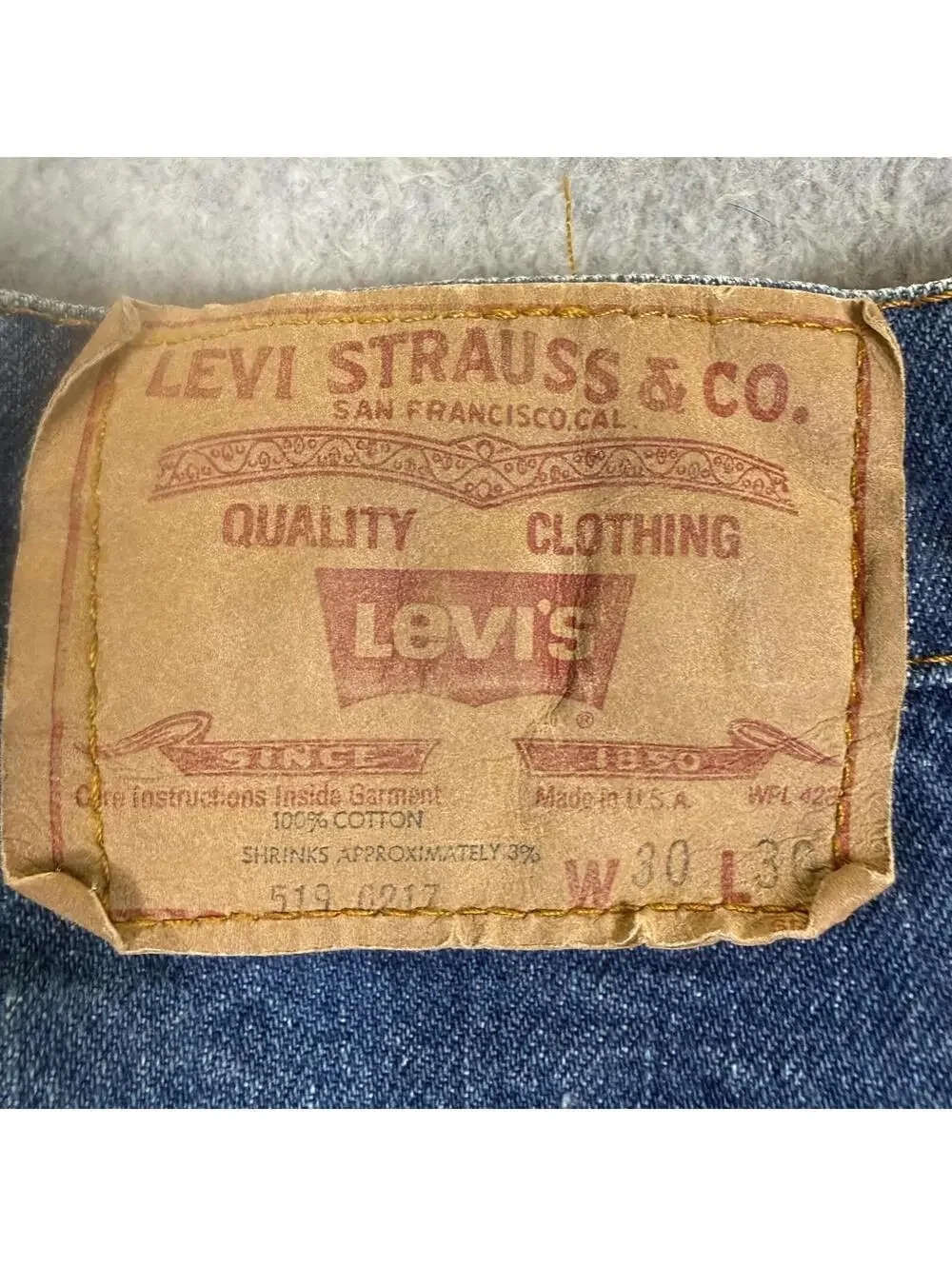 Levi's Men's Size 30x30 Orange Tab 519 Skinny Medium Wash Blue Jeans